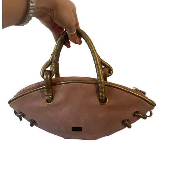 RARE Vintage Y2K MOSCHINO Cheap & Chic Suede Baguette Mini Bag Purse MAUVE - Picture 1 of 9